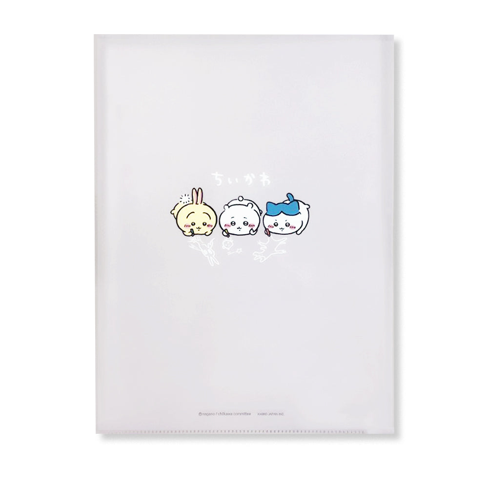 吉伊卡哇 兩片式透明文件夾帶剪裁封面(臉部排列)