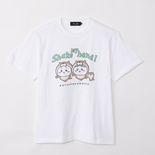 ちいかわ水族館 Tシャツ カワウソと握手 ホワイト(イカミラー付)