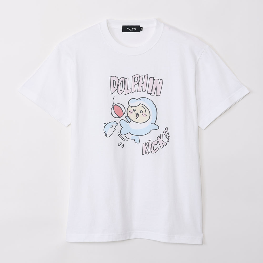 ちいかわ水族館 Tシャツ ドルフィンキック ホワイト(イカミラー付)