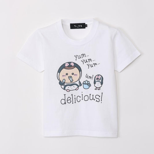 ちいかわ水族館 キッズTシャツ ペンギンヤムヤム ホワイト(カメミラー付)