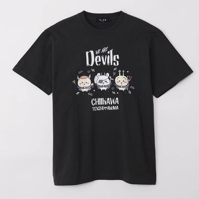 치이카와 천사 & 악마 티셔츠 (WE ARE DEVILS 차콜)
