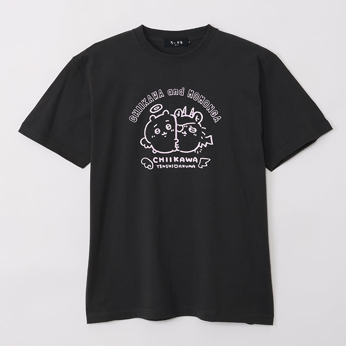 ちいかわ てんし♡あくま Tシャツ(ちいかわ&モモンガ スミ)