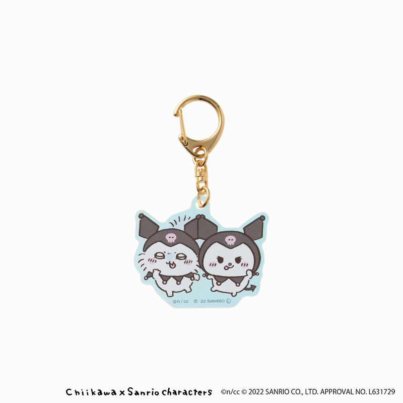 Chiikawa × Sanrio Characters Aurora Acrylic Key ring (Momonga & Kuromi)