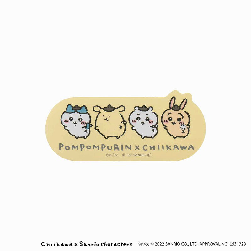 Chiikawa × Sanrio Characters Phone-Sized Stickers (Pom Pom Purin × Chiikawa)