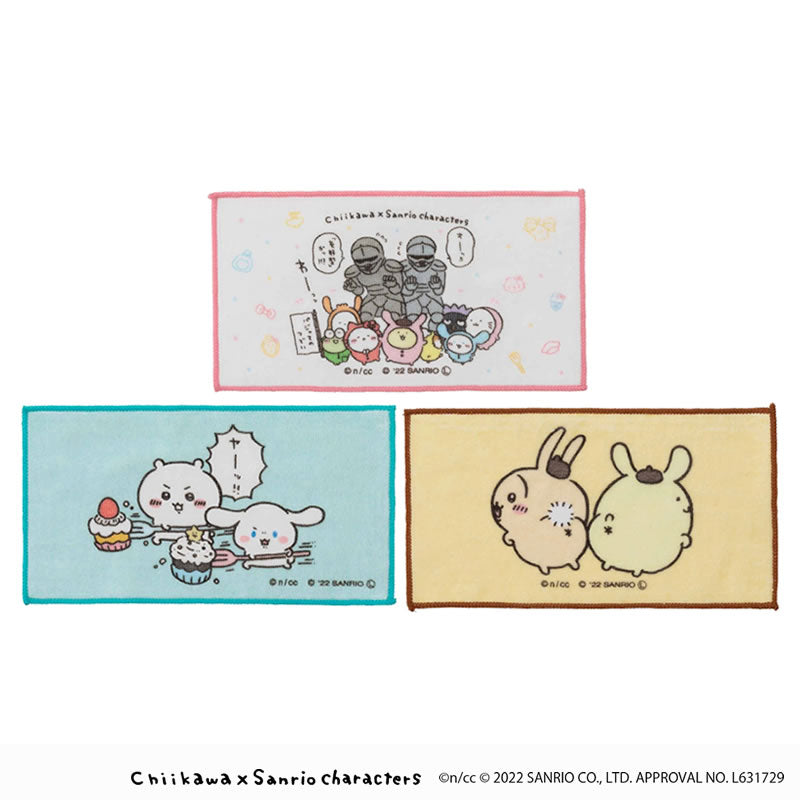 Chiikawa × Sanrio Characters 3-Piece Set Hand Towels (Gathering)