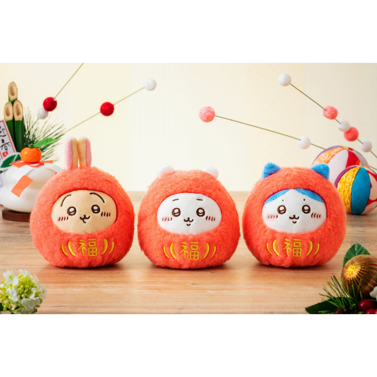 Chiikawa Daruma Turned Over! Rolled Over Plush (Hachiware)