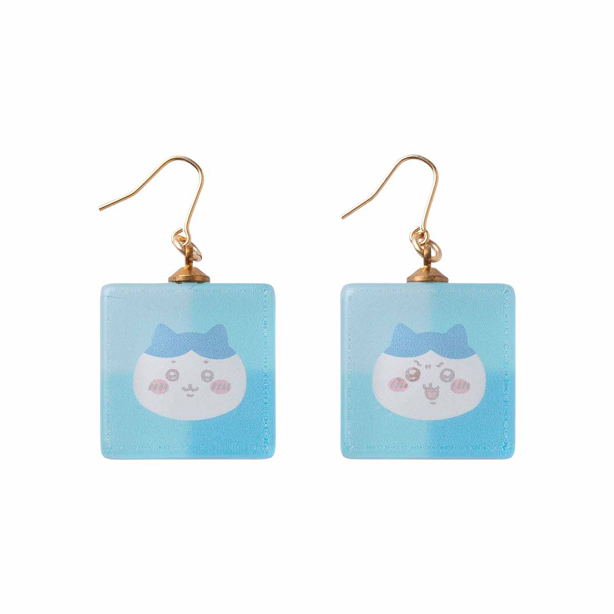 Chiikawa Tokyo Souvenir Square Glass Earrings (Hachiware)