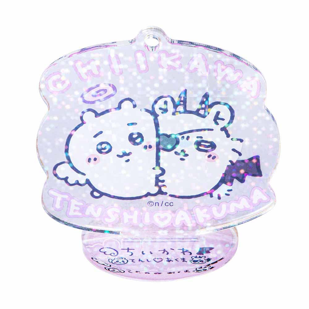 치이카와 천사 & 악마 액션 스탠드가 되는 홀로그램 아크릴 키홀더 (치이카와와 모몽가)