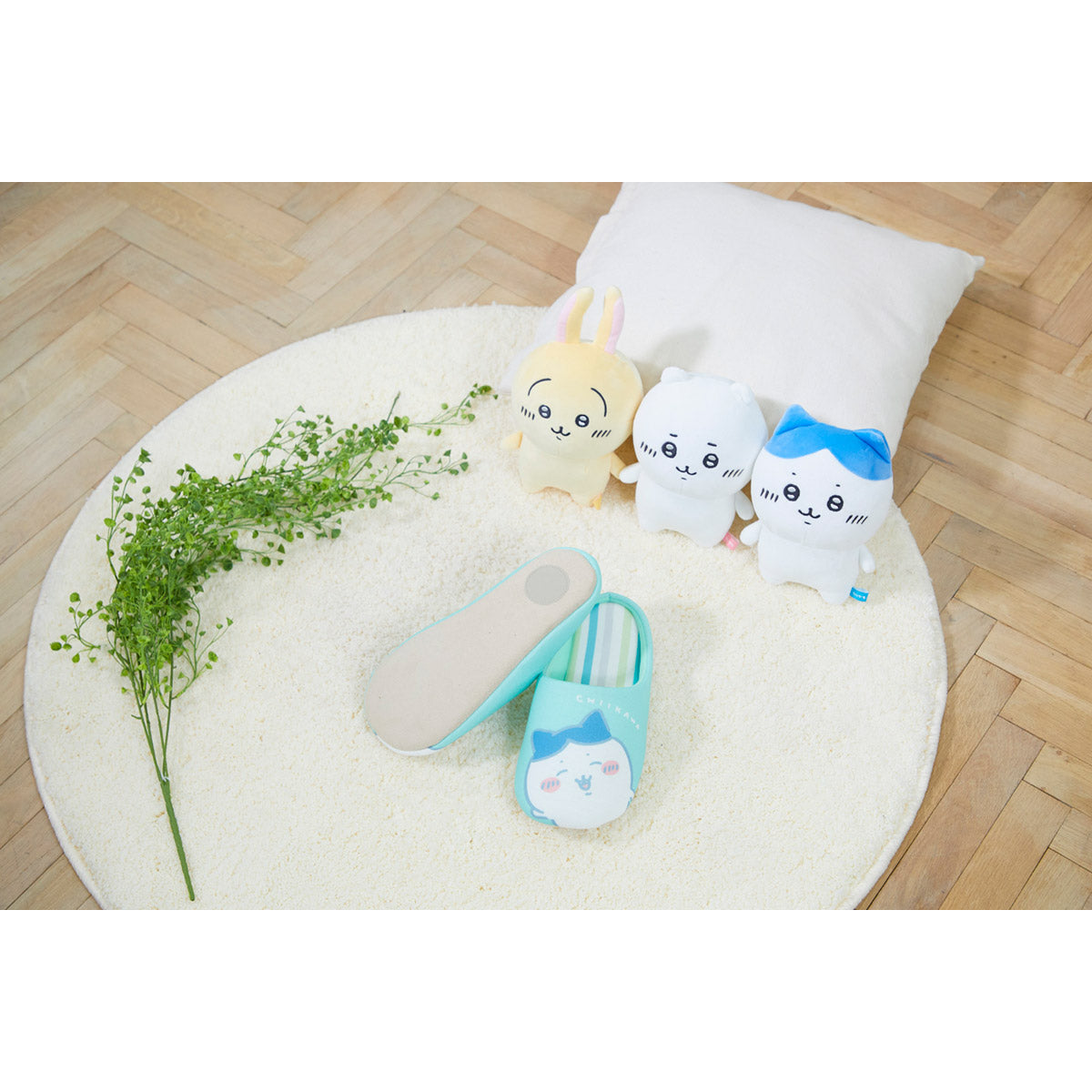 Chiikawa Striped Room Shoes GR