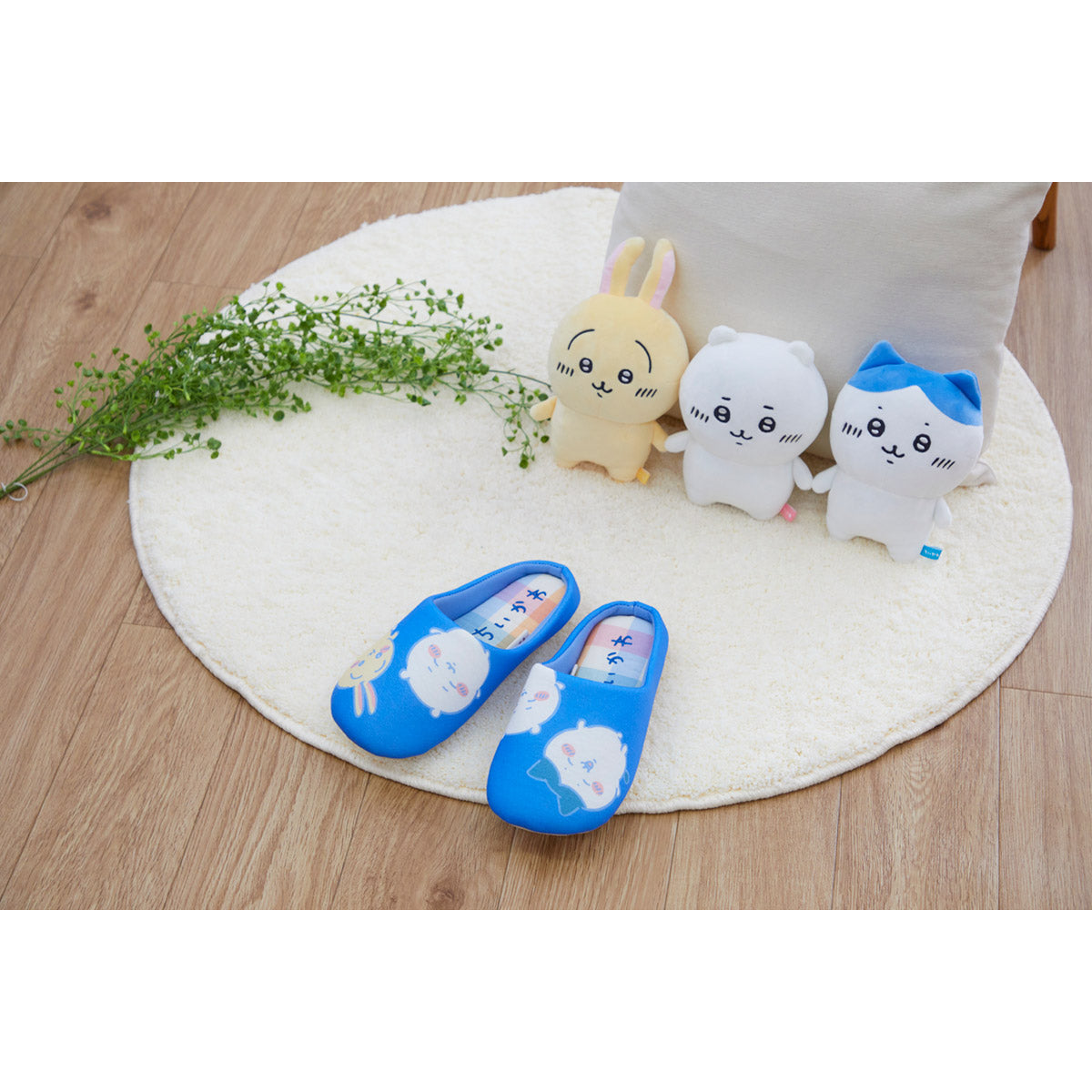 ちいかわ チェックルームシューズ BL