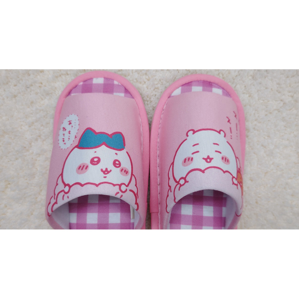 Chiikawa Checkered Open Slippers PI