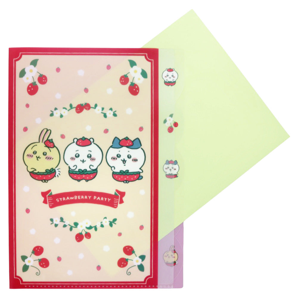 Chiikawa Die-Cut Clear File 5P (Strawberry Pants)