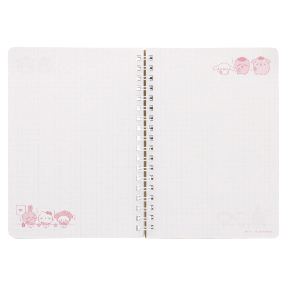 ちいかわ×サンリオキャラクターズ WリングノートB6(ピンク)