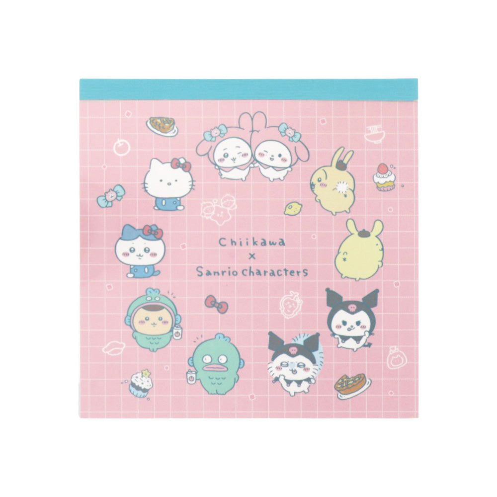 ちいかわ×サンリオキャラクターズ スクエアメモ(ピンク)