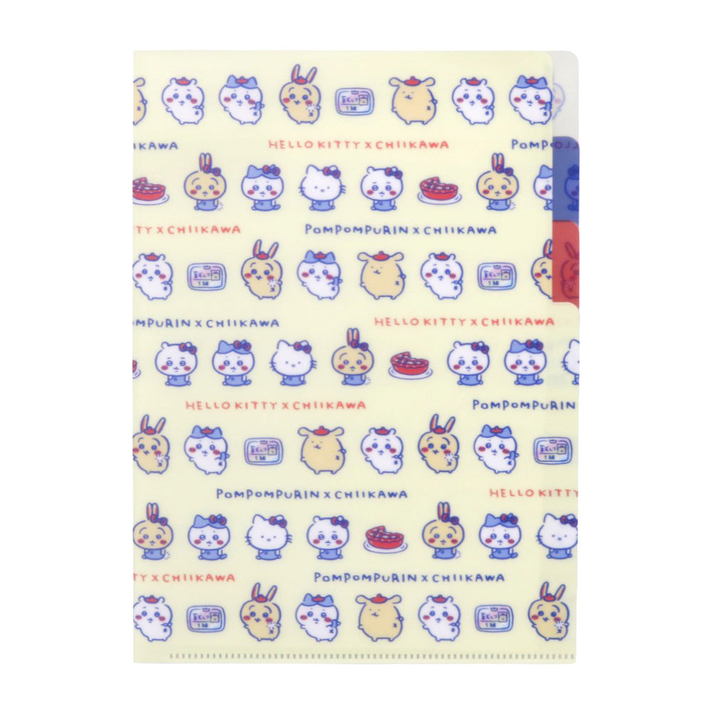 ちいかわ×サンリオキャラクターズ クリアファイルA5 3P(クリーム)