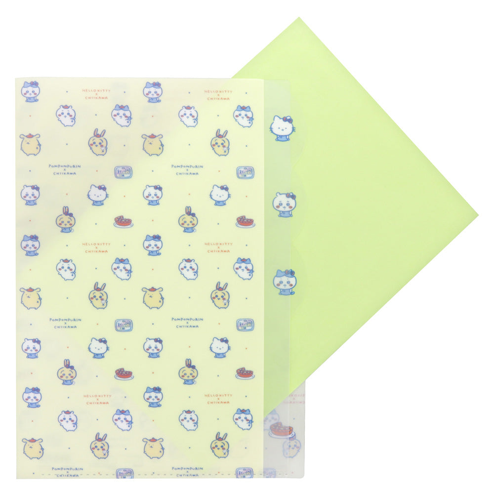 ちいかわ×サンリオキャラクターズ ダイカットクリアファイル5P(クリーム)