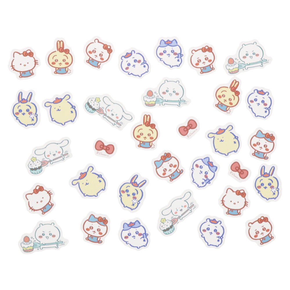 Chiikawa x Sanrio Characters Case-Attached Flake Stickers (Red)