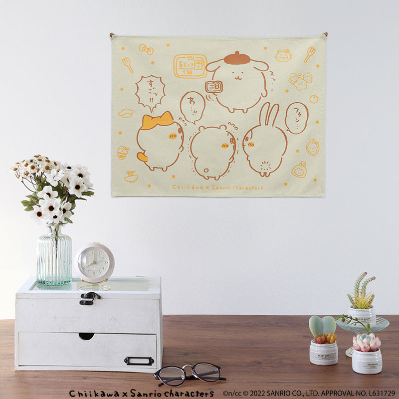 ちいかわ×サンリオキャラクターズ ファブリックポスターM(草むしり検定1級)