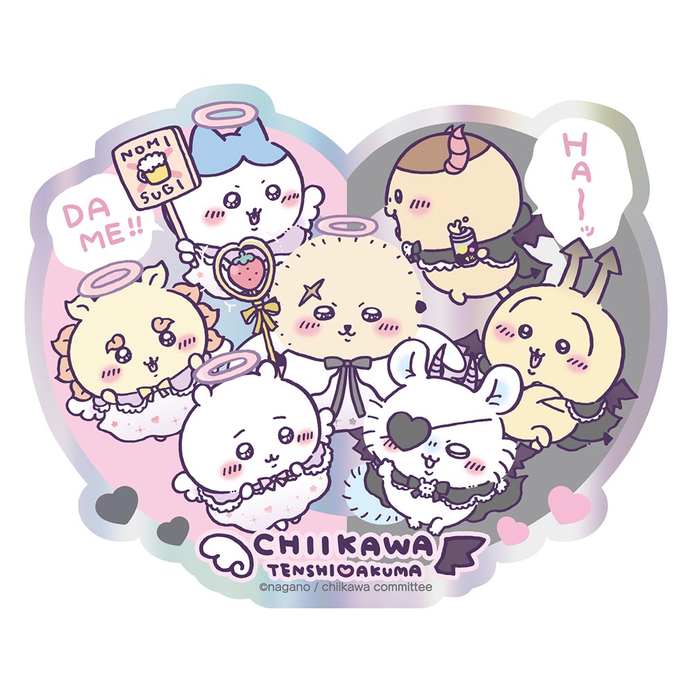 ちいかわ てんし♡あくま プリズムトラベルステッカー(①てんし♡あくま)