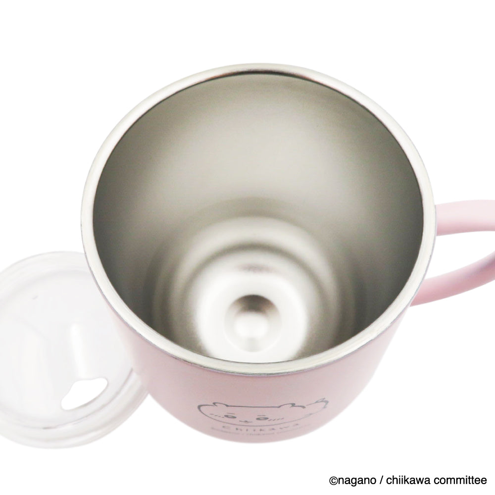 치이카와 뚜껑 있는 스테인리스 머그 (헤차 치이카와)