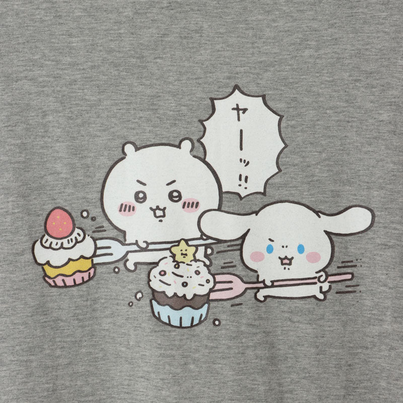 吉伊卡哇×三丽鸥角色 蝙蝠袖连衣裙 吉伊卡哇×大耳狗 淡灰色 FREE