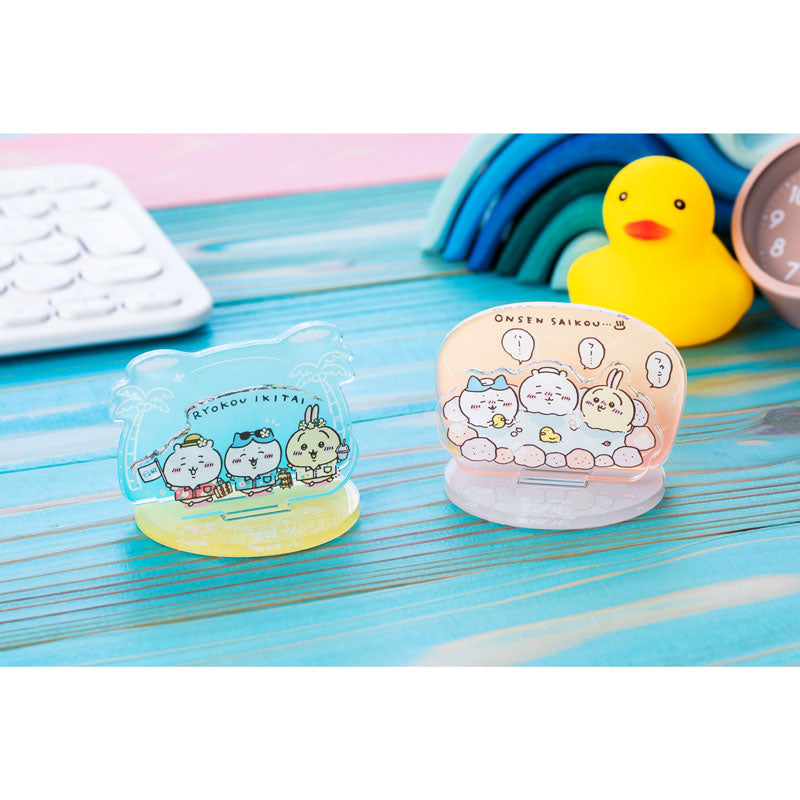 Chiikawa Tourism Layered Acrylic Stand (Hot Springs Are the Best)