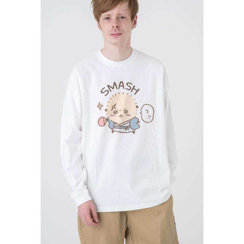 Chiikawa Tourism Big Silhouette L/S T-Shirt Smash (White)
