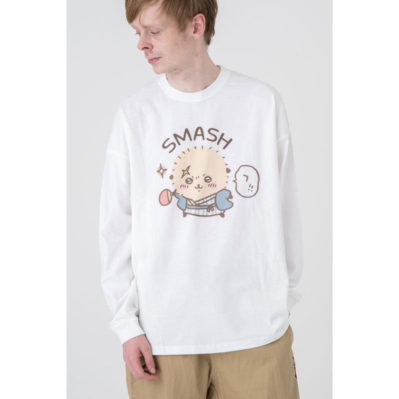 Chiikawa Tourism Big Silhouette L/S T-Shirt Smash (White)