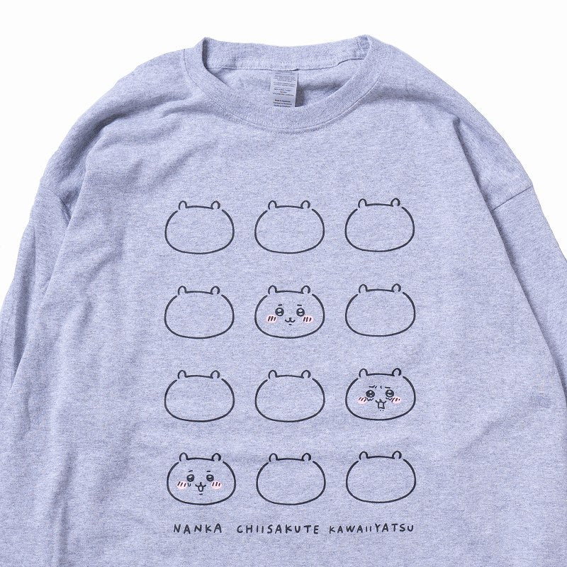 吉伊卡哇 脸部 L/S T恤(灰色)