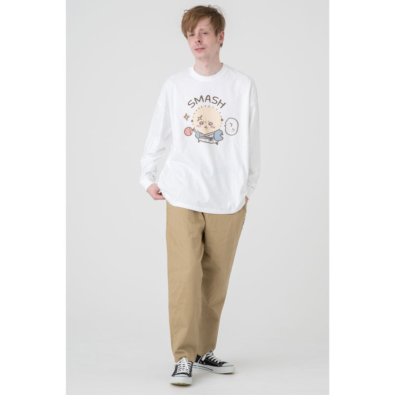 Chiikawa Tourism Big Silhouette L/S T-Shirt Smash (White)