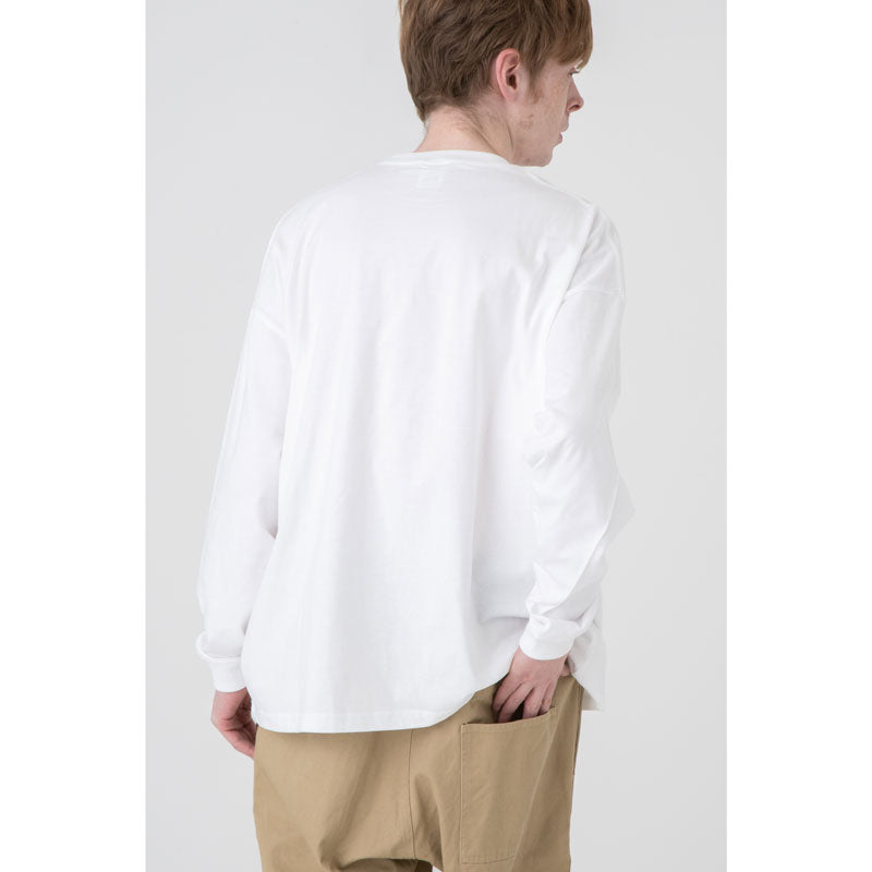 Chiikawa Tourism Big Silhouette L/S T-Shirt Smash (White)