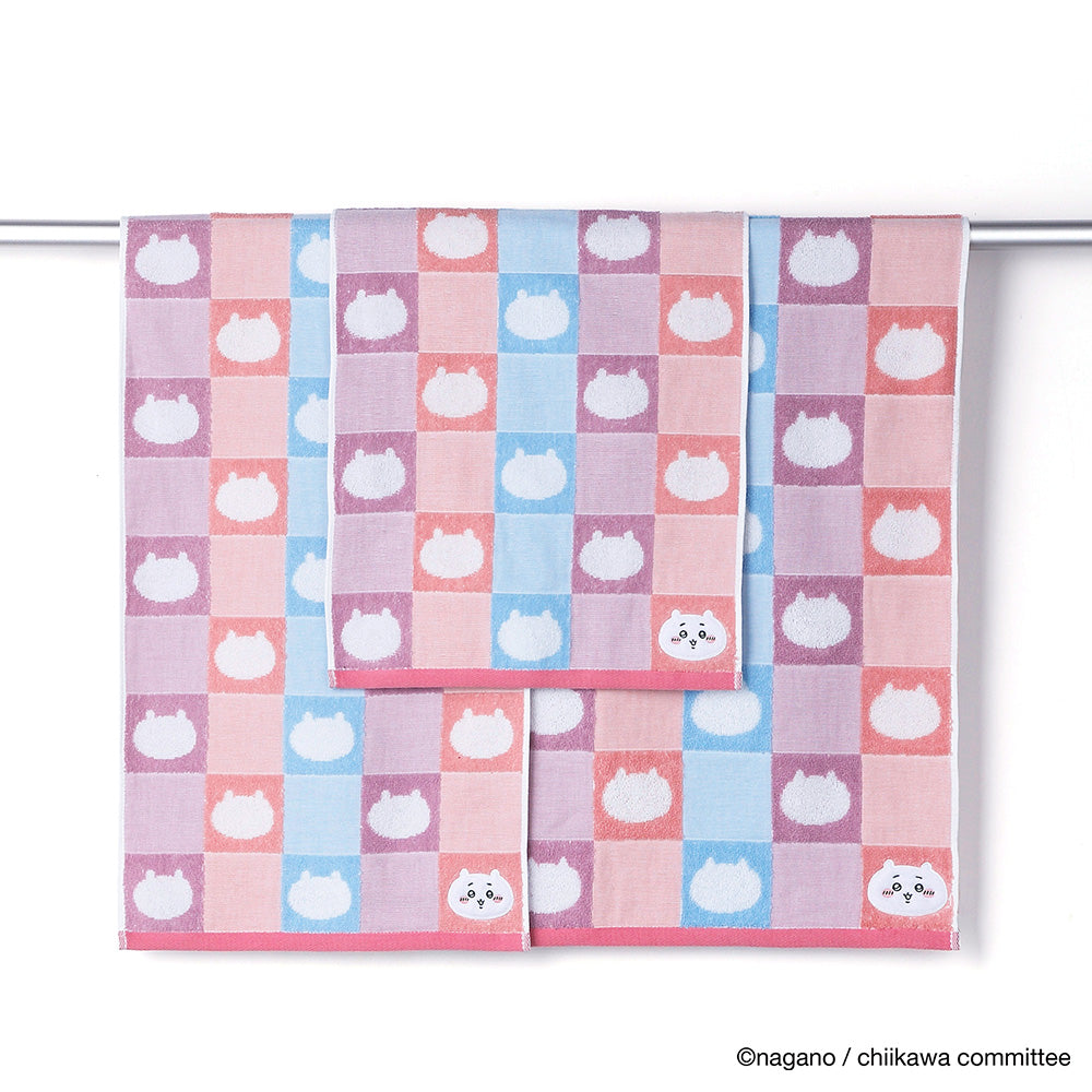 ちいかわ フェイスタオル(パターン ピンク)