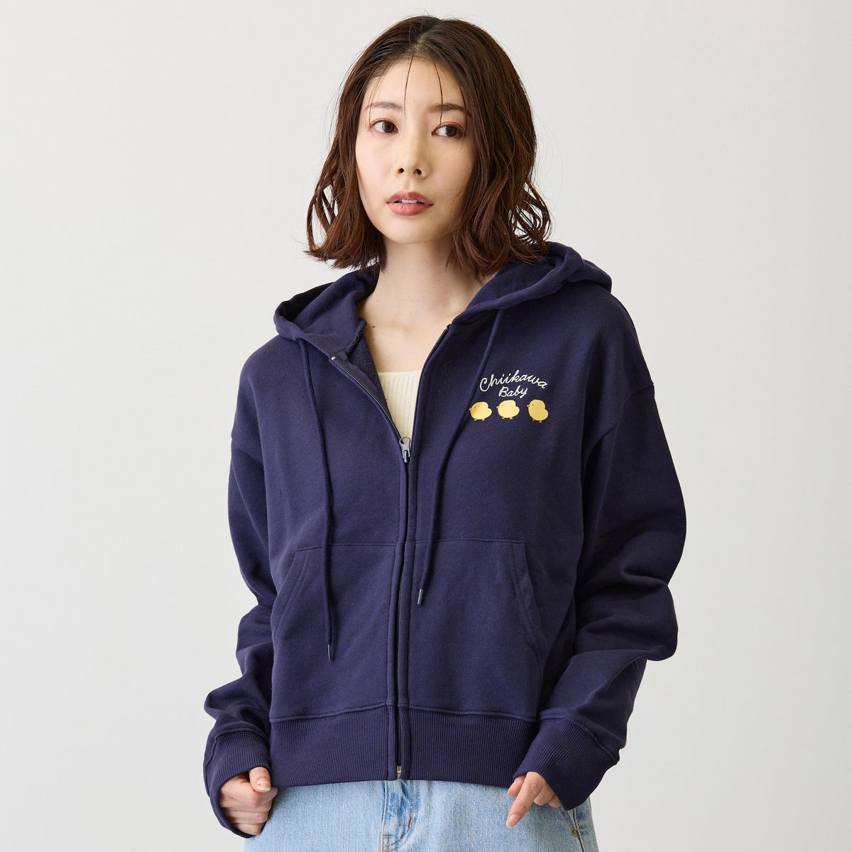 ちいかわ Chiikawa Baby ZIPパーカー おまる ネイビー