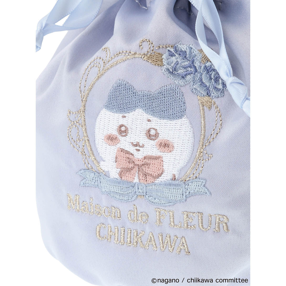 [Pre-order] Chiikawa Maison de FLEUR Embroidered Drawstring Bag (Hachiware)