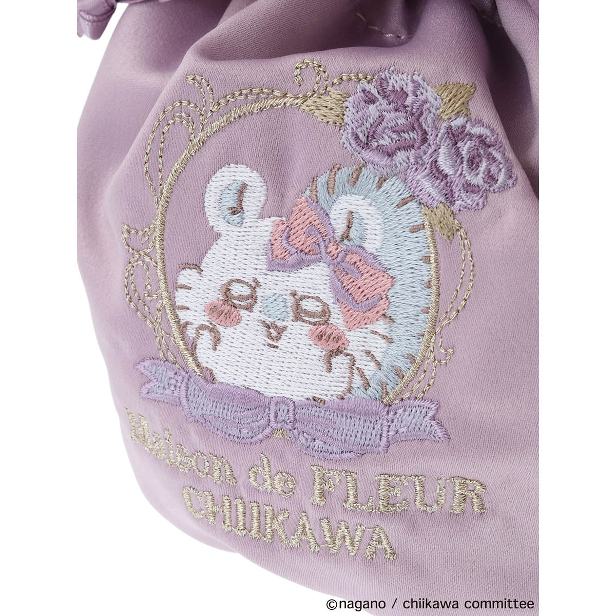 [Pre-order] Chiikawa Maison de FLEUR Embroidered Drawstring Bag (Momonga)