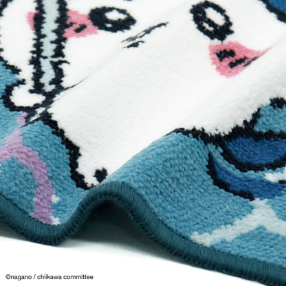 Chiikawa Chenille Woven Towel Handkerchief (Sasumata Blue)
