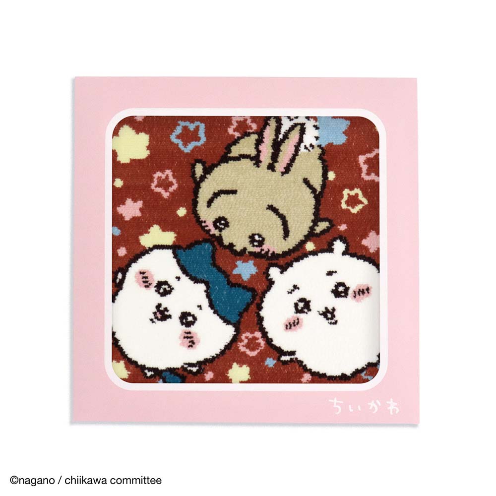 Chiikawa Chenille Woven Towel Handkerchief (Sparkling Pink)