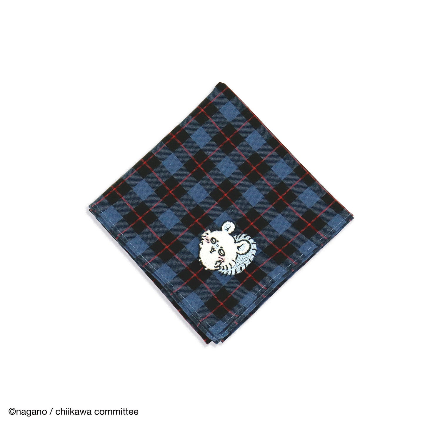 Chiikawa Fabric Handkerchief (Tartan Check A Blue)
