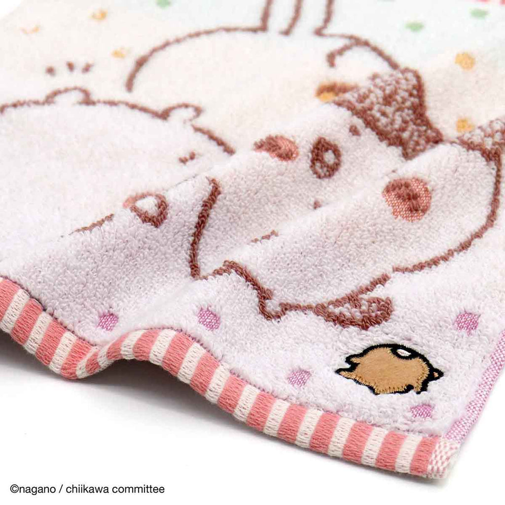 ちいかわ タオルハンカチ（ともだち ピンク）