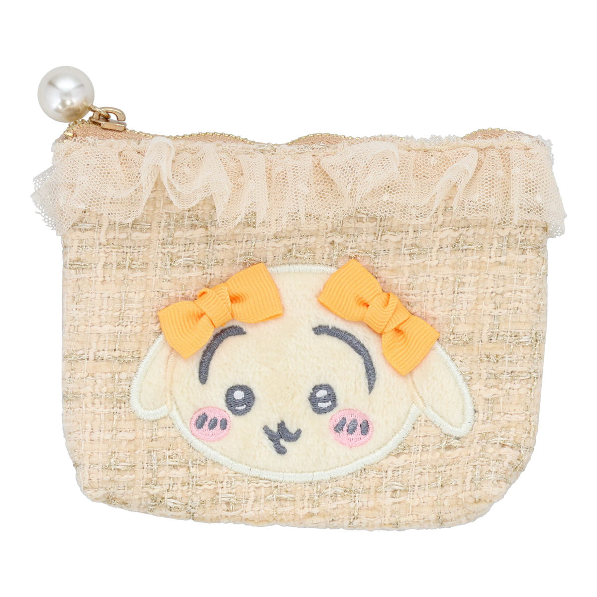 ちいかわ ツイードティッシュポーチ（うさぎリボン）