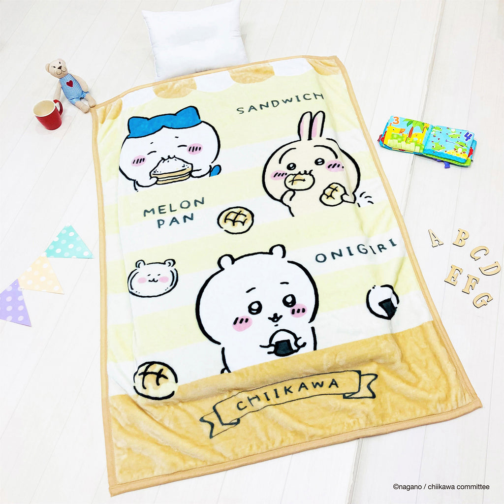 Chiikawa Junior Size Blanket (Rice Balls and Bread)