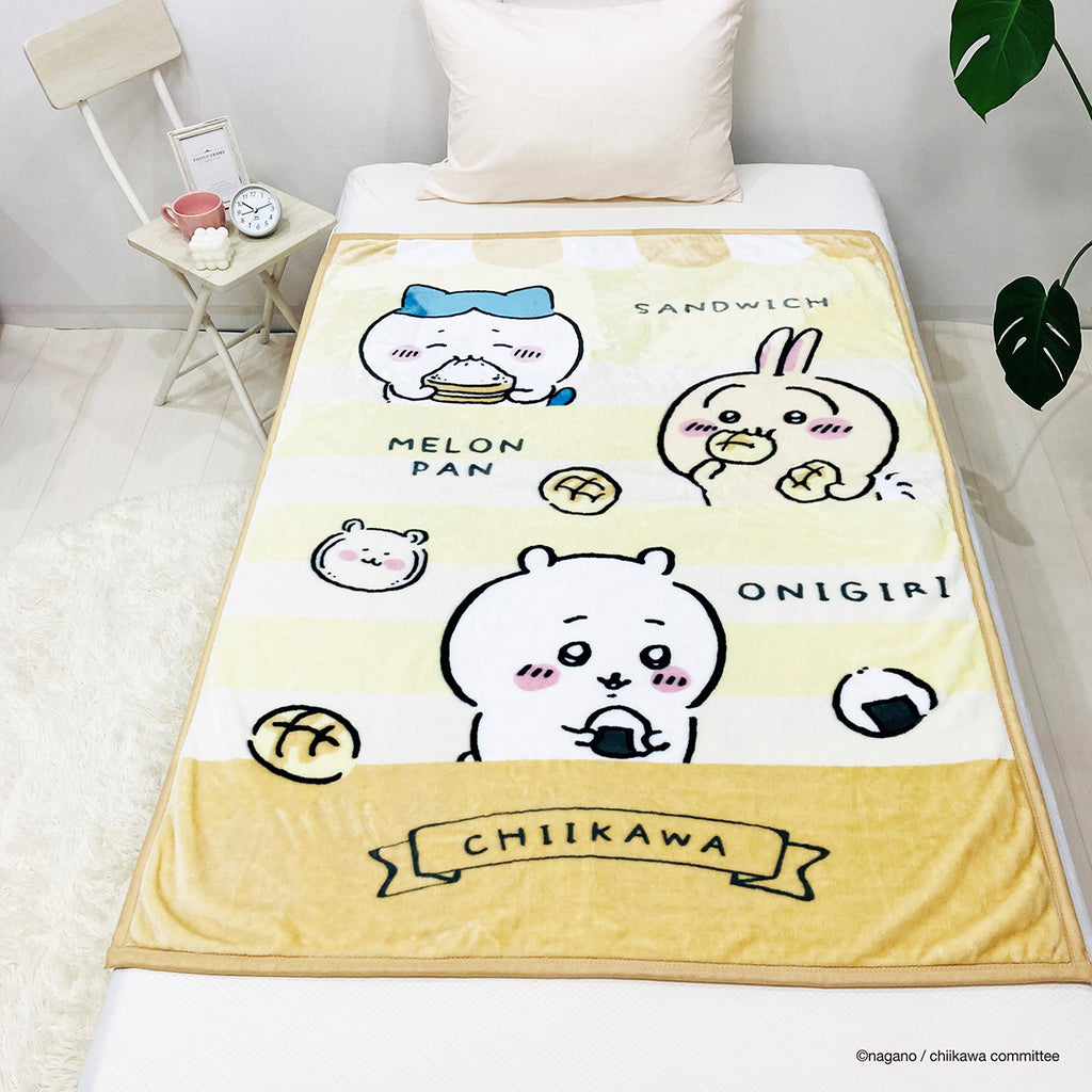 Chiikawa Junior Size Blanket (Rice Balls and Bread)