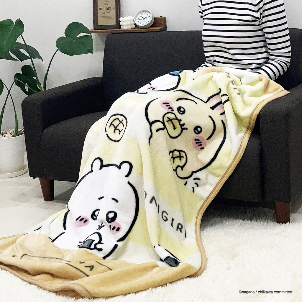 Chiikawa Junior Size Blanket (Rice Balls and Bread)