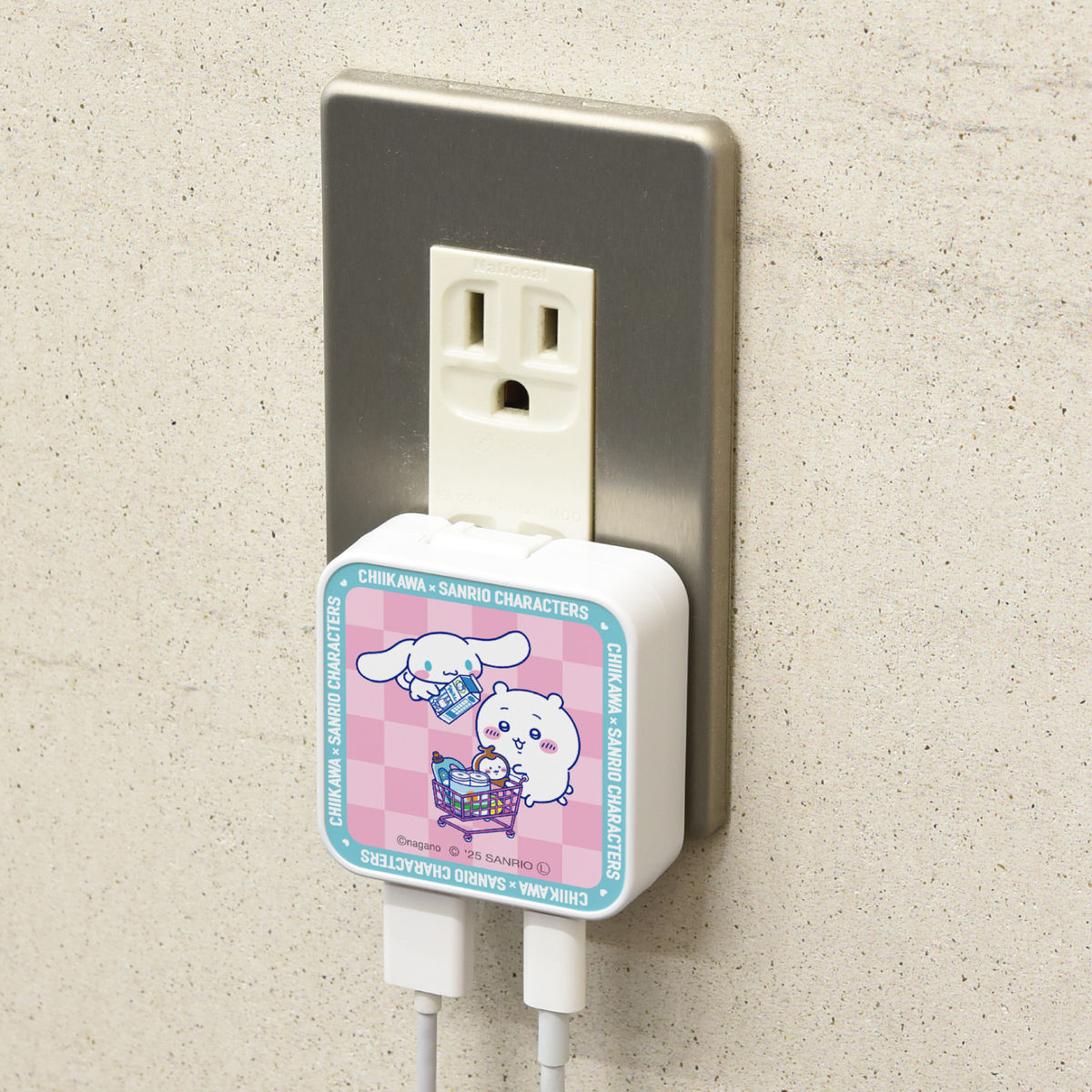 치이카와 × 산리오 캐릭터즈 USB/USB Type-C AC 어댑터 (치이카와 & 시나모롤)