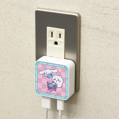 치이카와 × 산리오 캐릭터즈 USB/USB Type-C AC 어댑터 (치이카와 & 시나모롤)