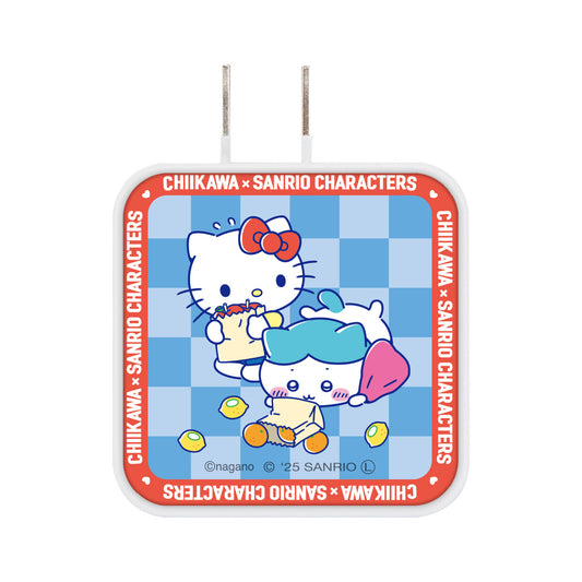 치이카와 × 산리오 캐릭터즈 USB/USB Type-C AC 어댑터 (가르마 & 헬로키티)