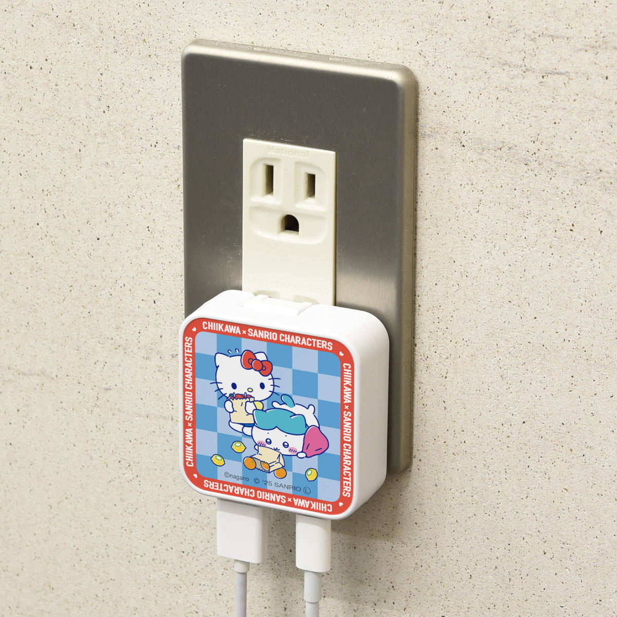 ちいかわ×サンリオキャラクターズ スーパーマーケットなUSB／USB Type-C ACアダプタ（ハチワレ＆ハローキティ）