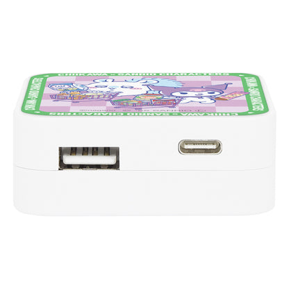 치이카와 × 산리오 캐릭터즈 USB/USB Type-C AC 어댑터 (하늘다람쥐 & 쿠로미)