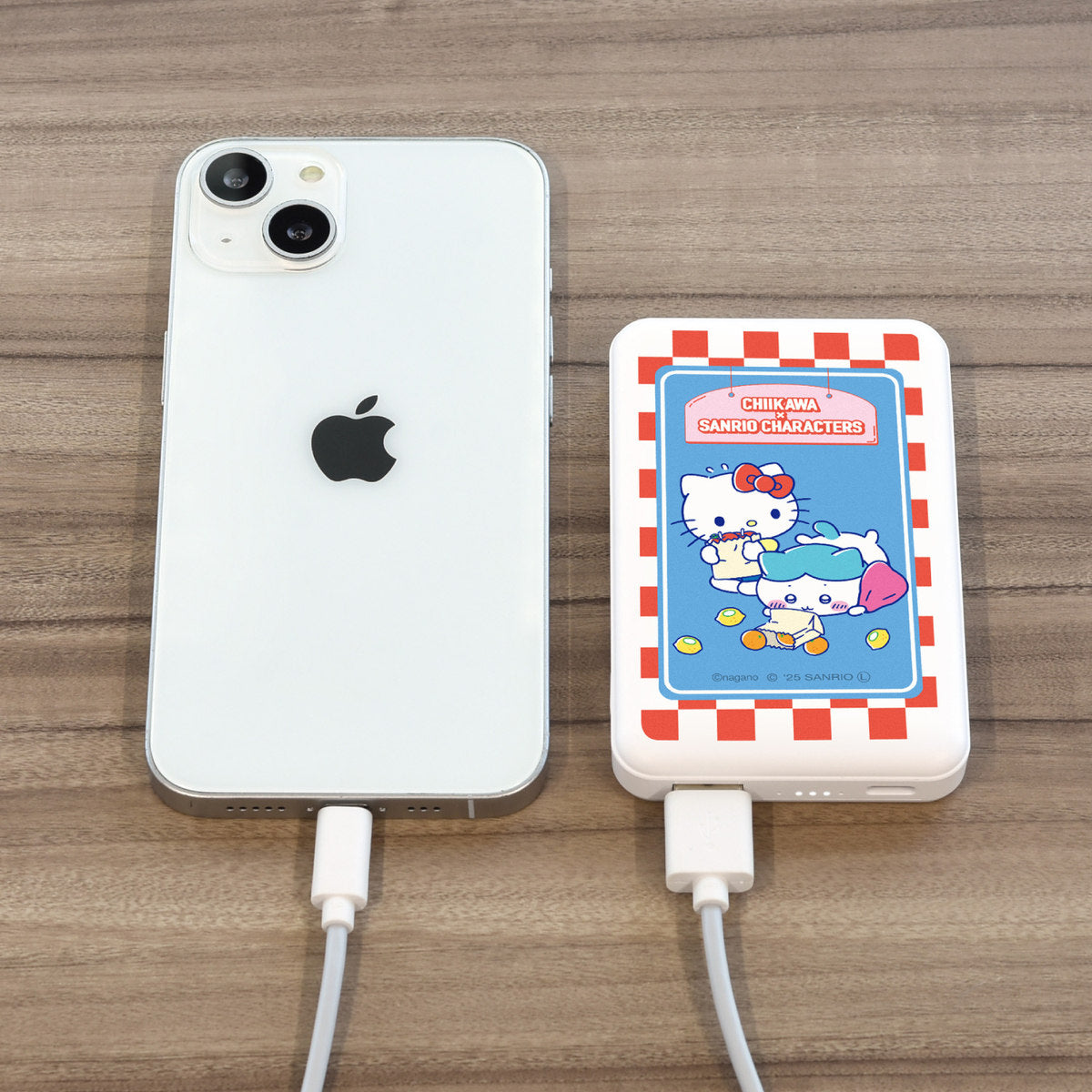 치이카와 × 산리오 캐릭터즈 MagSafe 호환 무선 리튬 충전기 5000mAh (가르마 & 헬로키티)