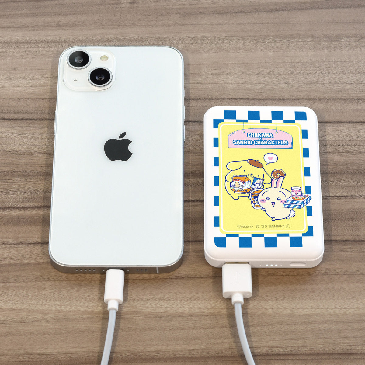ちいかわ×サンリオキャラクターズ スーパーマーケットなMagSafe対応 ワイヤレスリチウム充電器 5000mAh（うさぎ＆ポムポムプリン）